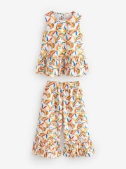 Never Fully Dressed Cream Banana Cotton Flare Top and Trousers Set - Image 7 of 10