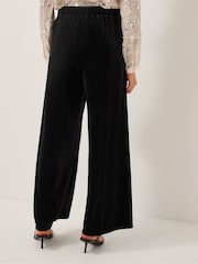 Monsoon Black Vera Wide Leg Velvet Trousers - Image 2 of 4