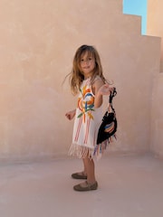 Never Fully Dressed Cream Banana Stripe Fringe Dress - Image 2 of 6