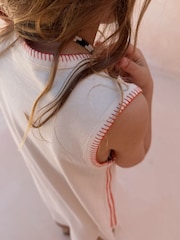 Never Fully Dressed Cream Banana Stripe Fringe Dress - Image 6 of 6