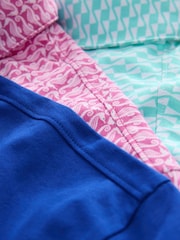 Red/Aqua/Blue Seahorse Printed Short Sleeve Jersey Polo Shirts 3 Pack - Image 6 of 6