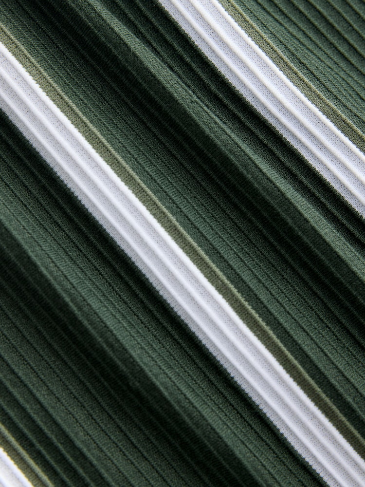 أخضر داكن - حزمة من 2 قميص بولو مخطّط بربع سحَّاب - صورة 9 من 9