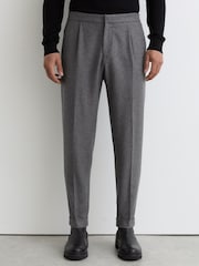 Reiss Soft Grey Cooper Wool-Blend Tapered Cuffed Trousers - Image 4 of 6