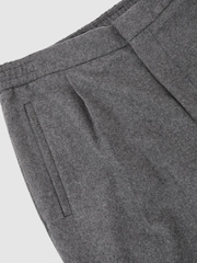 Reiss Soft Grey Cooper Wool-Blend Tapered Cuffed Trousers - Image 6 of 6