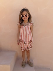 Never Fully Dressed Cream Stripe Banana 100% Cotton Top and Short Set - Image 2 of 10