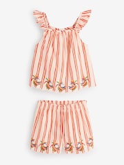 Never Fully Dressed Cream Stripe Banana 100% Cotton Top and Short Set - Image 5 of 10