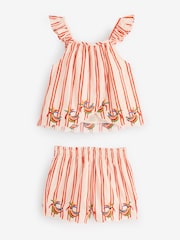 Never Fully Dressed Cream Stripe Banana 100% Cotton Top and Short Set - Image 6 of 10