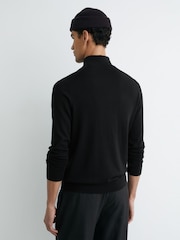 Reiss Black Osborne Merino Wool Half-Zip Logo Jumper - Image 5 of 6
