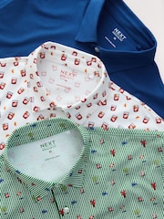 Green/Blue/White Negroni - 打印 - 短袖平纹针织 Polo 衫3件装 - 图片6 / 6