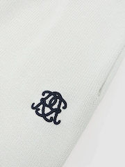 Reiss Off White Riley Monogram-Embroidered Relaxed Knit Shorts - Image 6 of 6