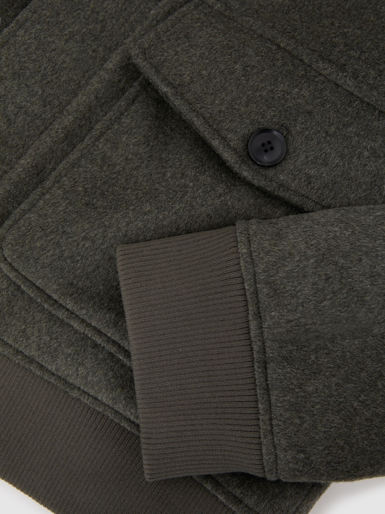 Reiss Green Hadley Wool-Blend Funnel-Neck Bomber Jacket - Image 7 of 7