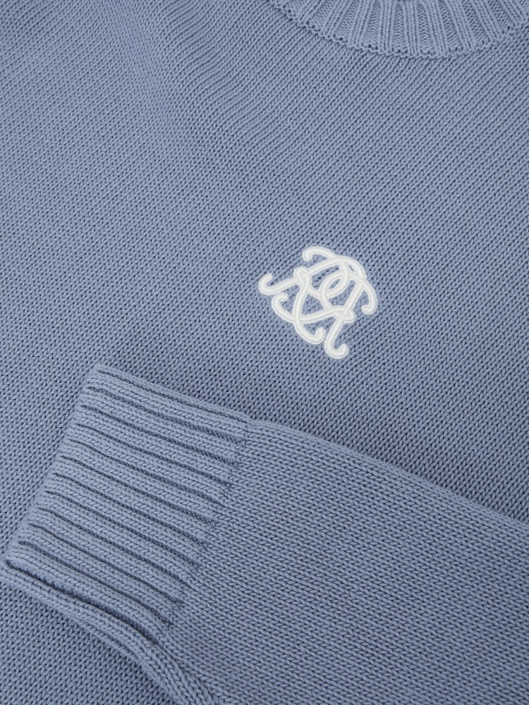 Puderblau - Reiss Kendi Monogram-Embroidered Relaxed Jumper - Bild 6 von 6