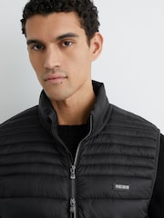 Reiss Black Alpine Quilted Zip-Through Gilet - Image 4 of 6