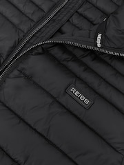 Reiss Black Alpine Quilted Zip-Through Gilet - Image 6 of 6
