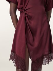 AllSaints Red Lana Lace Dress - Image 5 of 7