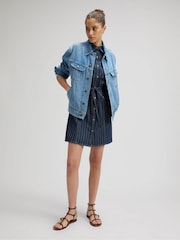 Lee Blue Pinstripe Sleeveless Denim Dress - Image 3 of 6