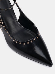 Novo Black Regular Fit Italia Stud Detail Ankle Strap Point Courts - Image 6 of 6