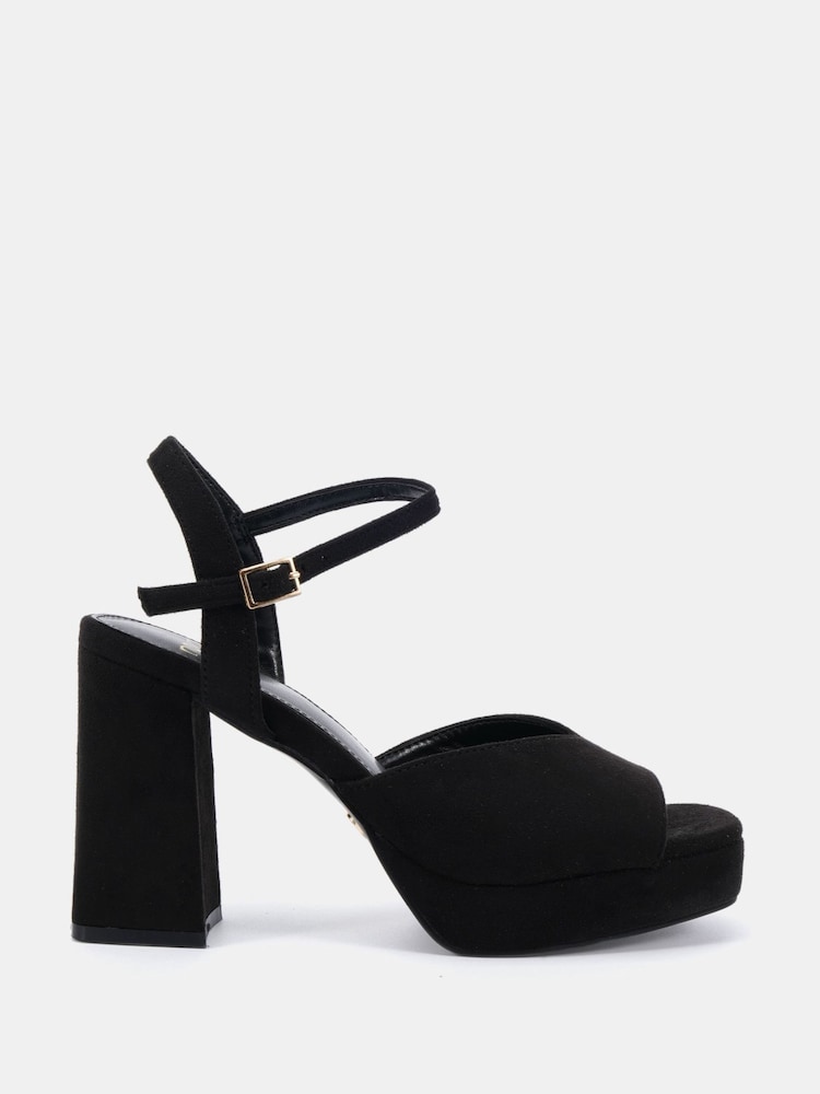 Novo Black WIDE FIT LAYLA Platform Heeled Sandal - Image 1 of 6