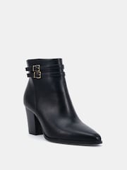 Novo Black Wide Fit Joy Buckle Detail Western Heeled Boots - Image 3 of 6