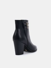 Novo Black Wide Fit Joy Buckle Detail Western Heeled Boots - Image 4 of 6