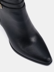 Novo Black Wide Fit Joy Buckle Detail Western Heeled Boots - Image 6 of 6