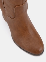 rjava - Novo Giovanna Block Heel Knee High Boots - Slika 6 iz 6