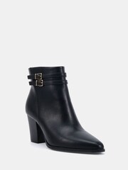 Novo Black Regular Fit Joy Buckle Detail Western Heeled Boots - Image 3 of 6