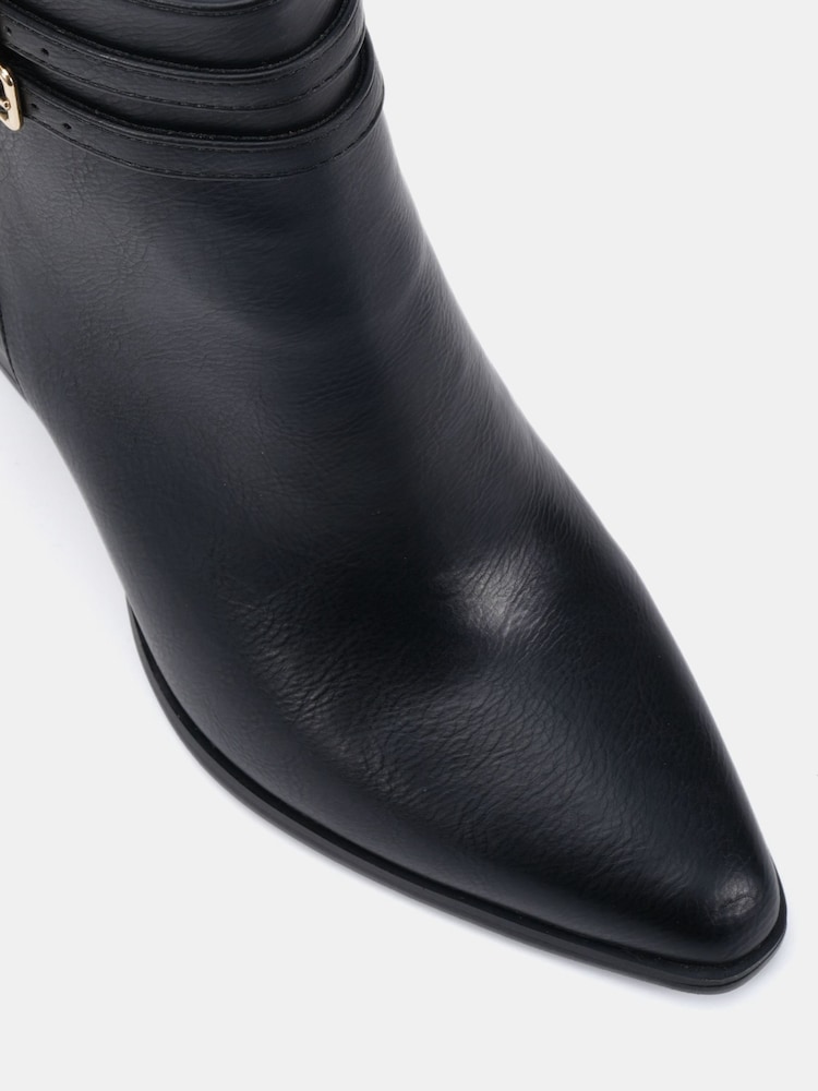 Novo Black Regular Fit Joy Buckle Detail Western Heeled Boots - Image 6 of 6 Novo Black Regular Fit Joy Buckle Detail Western Heeled Boots - Image 6 of 6