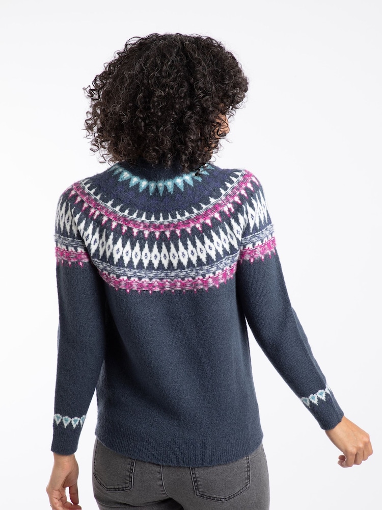 Weird Fish Blue Lowell Fair Isle Jumper - Image 2 of 7