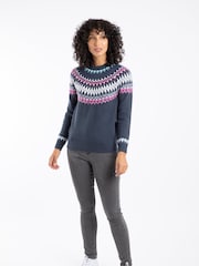 Weird Fish Blue Lowell Fair Isle Jumper - Image 3 of 7