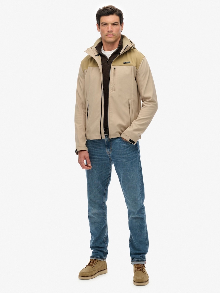 Superdry Nude Hooded Soft Shell Trekker Jacket - Image 2 of 7 Superdry Nude Hooded Soft Shell Trekker Jacket - Image 2 of 7