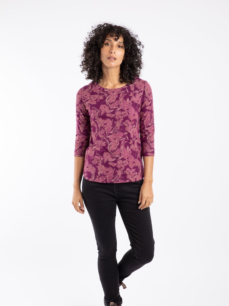 Weird Fish Red Pinto Printed Jersey T-Shirt - Image 1 of 6 Weird Fish Red Pinto Printed Jersey T-Shirt - Image 1 of 6