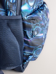 Black/ Blue Game Controller Printed Backpack - Image 5 of 6