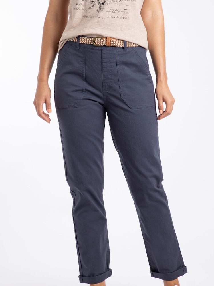 Weird Fish Blue Malorri Chino Trousers - Image 2 of 7