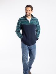 Weird Fish Green Gilbert Quarter  Zip Printed Microfleece - Image 3 of 7