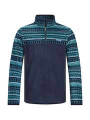 Weird Fish Green Gilbert Quarter  Zip Printed Microfleece - Image 6 of 7