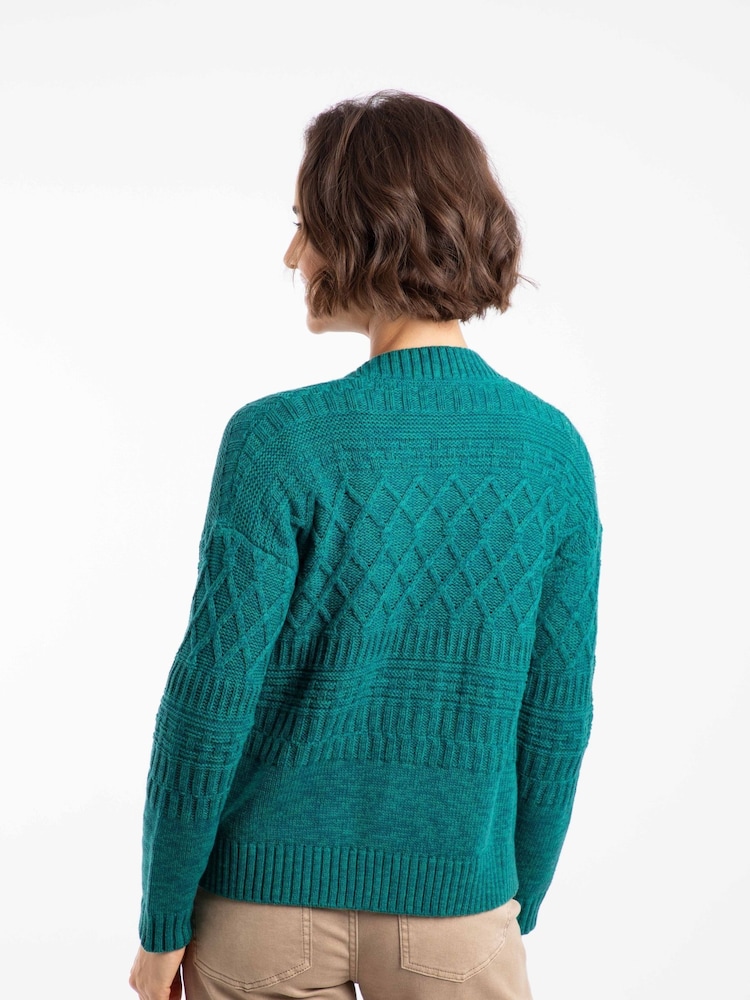 Weird Fish Blue Amiens Mixed Stitch Cardigan - Image 2 of 6