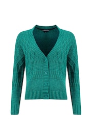 Weird Fish Blue Amiens Mixed Stitch Cardigan - Image 5 of 6