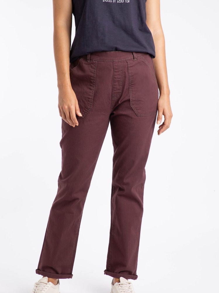 Weird Fish Red Malorri Chino Trousers - Image 2 of 7