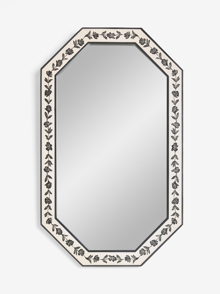 Rockett St George Ivory and Black Rose Noir Mirror - Image 2 of 7