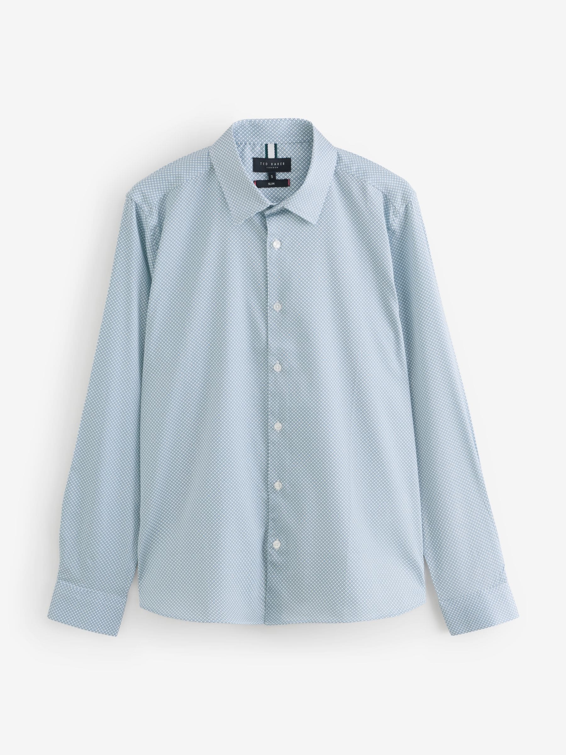 OLWENO Micro Geo Print Long Sleeve Slim Shirt