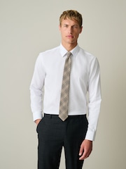 White Regular Fit Shirt Tie and Pin Set - Image 1 of 7