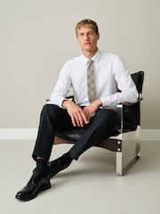White Regular Fit Shirt Tie and Pin Set - Image 2 of 7