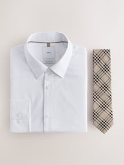 White Regular Fit Shirt Tie and Pin Set - Image 5 of 7