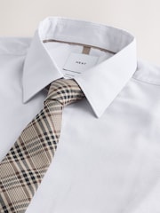 White Regular Fit Shirt Tie and Pin Set - Image 6 of 7