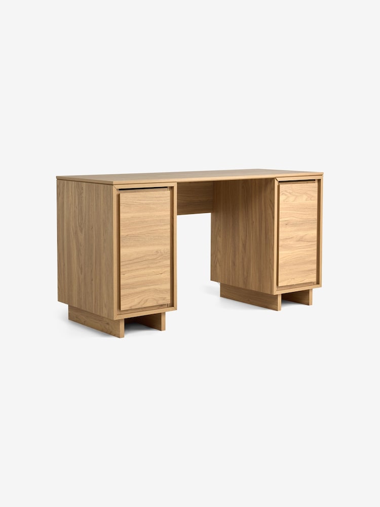 MADE.COM Oak Effect Kaci Storage Desk - Image 2 of 2 MADE.COM Oak Effect Kaci Storage Desk - Image 2 of 2