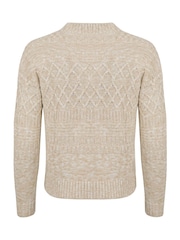 Weird Fish Cream Amiens Mixed Stitch Cardigan - Image 7 of 7