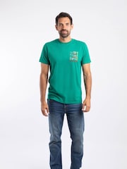 Weird Fish Green Sling Your Hook Back Print Artist T-Shirt - Image 3 of 6