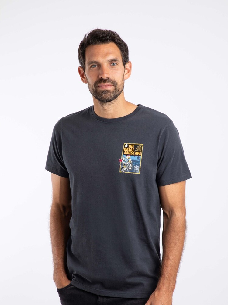 Weird Fish Blue The Great Eggscape Back Print Artist T-Shirt - Image 2 of 6