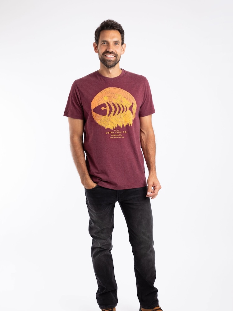 Weird Fish Purple Explorer Front Print Graphic T-Shirt - Image 1 of 6